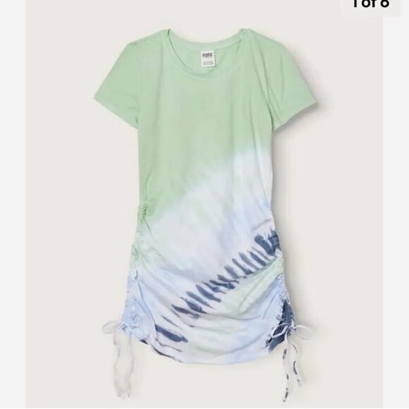 Victorias Secret Pink Ruched Sides Dress Tie Dye XXL - Picture 2 of 6